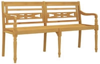 Vidaxl - Batavia-bank Mit Creme Kissen 150 Cm Massivholz Teak