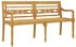 vidaXL Batavia-Bank 150 cm Massivholz Teak mit Creme Kissen