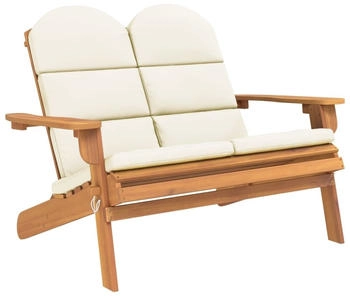 vidaXL Adirondack-Gartenbank mit Kissen 126 cm Massivholz Akazie