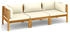 vidaXL 3-Sitzer-Gartensofa mit Creme Kissen Massivholz Akazie