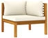 vidaXL 3-Sitzer-Gartensofa mit Creme Kissen Massivholz Akazie