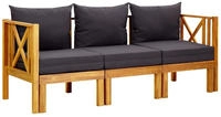 vidaXL 3-Sitzer-Gartenbank mit Kissen 179 cm Massivholz Akazie