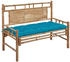 vidaXL Gartenbank mit Auflage 120 cm Bambus Hellblau