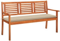 vidaXL 3-Sitzer-Gartenbank mit Auflage 150 cm Massivholz Eukalyptus
