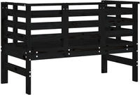 vidaXL Gartenbank Schwarz 111,5x53x71 cm Massivholz Kiefer