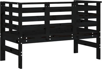 vidaXL Gartenbank Schwarz 111,5x53x71 cm Massivholz Kiefer