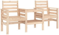 vidaXL Gartenbank mit Tisch 2-Sitzer Massivholz Kiefer