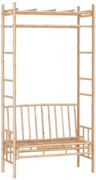 furnicato Gartenbank mit Pergola 116 cm Bambus