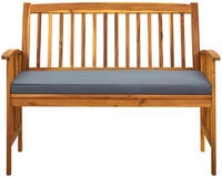 Gartenbank Mit Kissen 119 Cm Massivholz Akazie - Vidaxl