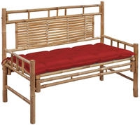 vidaXL Gartenbank mit Auflage 120 cm Bambus