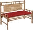 vidaXL Gartenbank mit Auflage Bambus Rot 120 cm