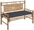 vidaXL Gartenbank mit Auflage Bambus Anthrazit 120 cm