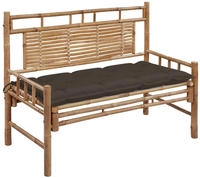 vidaXL Gartenbank mit Auflage 120 cm Bambus