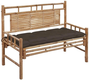 vidaXL Gartenbank mit Auflage Bambus Taupe 120 cm