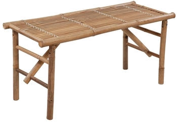 furnicato Klappbare Gartenbank mit Auflage 118 cm Bambus natur