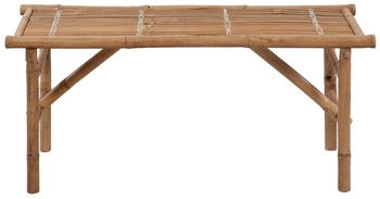vidaXL Klappbare Gartenbank mit Auflage 118 cm Bambus Hellblau 118 x 38 x 45 cm