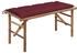 vidaXL Klappbare Gartenbank mit Auflage 118 cm Bambus Weinrot 118 x 38 x 45 cm