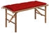 vidaXL Klappbare Gartenbank mit Auflage 118 cm Bambus Rot 118 x 38 x 45 cm