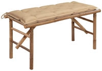 vidaXL Klappbare Gartenbank mit Auflage 118 cm Bambus