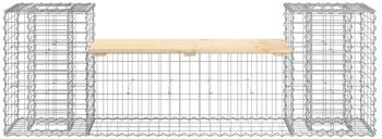 vidaXL Gartenbank aus Gabionen 183x41x60,5 cm Massivholz Kiefer