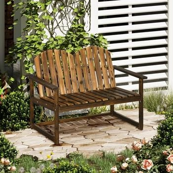 Outsunny Gartenbank für 2 Personen Rustikal mit Lattendesign Outsunny Gartenbank für 2 Personen Rustikal mit Lattendesign