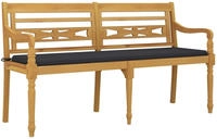 Vidaxl - Batavia-bank Mit Anthrazit Kissen 150 Cm Massivholz Teak
