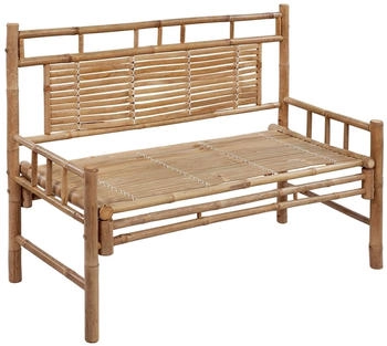 furnicato Gartenbank mit Auflage 120 cm Bambus