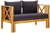 vidaXL 2-Sitzer-Gartenbank mit Kissen 122 cm Massivholz Akazie