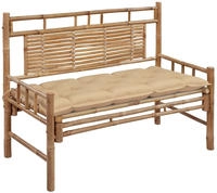 vidaXL Gartenbank mit Auflage 120 cm Bambus
