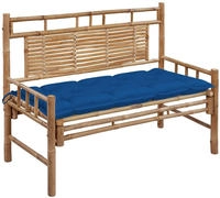vidaXL Gartenbank mit Auflage 120 cm Bambus