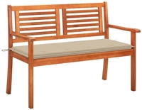 vidaXL 2-Sitzer-Gartenbank mit Auflage 120 cm Massivholz Eukalyptus