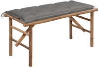 vidaXL Klappbare Gartenbank mit Auflage 118 cm Bambus