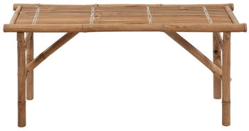 vidaXL Klappbare Gartenbank mit Auflage 118 cm Bambus Blau 118 x 38 x 45 cm