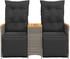 vidaXL Gartensofa 2-Sitzer Verstellbar mit Tisch Grau Poly Rattan (365723) grau