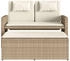 vidaXL Gartenbank Verstellbar mit Kissen Beige Poly Rattan (365820)