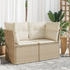 vidaXL Gartensofa mit Kissen 2-Sitzer Beige Poly Rattan (366075)