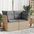 vidaXL Gartensofa mit Kissen 2-Sitzer Beige Poly Rattan (366102)