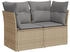 vidaXL Gartensofa mit Kissen 2-Sitzer Beige Poly Rattan (366102)