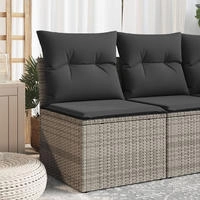 Gartensofa Ohne Armlehnen Mit Kissen Grau Poly Rattan Vidaxl