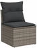 vidaXL Gartensofa ohne Armlehnen mit Kissen Grau Poly Rattan (366112) grau