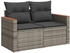 vidaXL Gartensofa 2-Sitzer mit Kissen Grau Poly Rattan (366144) grau