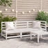 vidaXL Gartensofa 3-Sitzer Weiß Massivholz Kiefer (837950) weiß