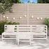vidaXL Gartensofa 3-Sitzer Weiß Massivholz Kiefer (837950) weiß