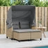 vidaXL Gartensofa 2-Sitzer mit Dach und Hockern Beige Poly Rattan (365785)