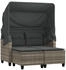 vidaXL Gartensofa 2-Sitzer mit Dach und Hockern Hellgrau Poly Rattan (365786) grau