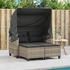 vidaXL Gartensofa 2-Sitzer mit Dach und Hockern Hellgrau Poly Rattan (365786) grau