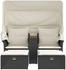 vidaXL Gartensofa 2-Sitzer mit Dach und Hockern Schwarz Poly Rattan (365800) schwarz