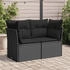 vidaXL Gartensofa mit Kissen 2-Sitzer Schwarz Poly Rattan (365986) schwarz