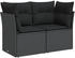 vidaXL Gartensofa mit Kissen 2-Sitzer Schwarz Poly Rattan (365986) schwarz