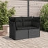 vidaXL Gartensofa mit Kissen 2-Sitzer Schwarz Poly Rattan (365986) schwarz